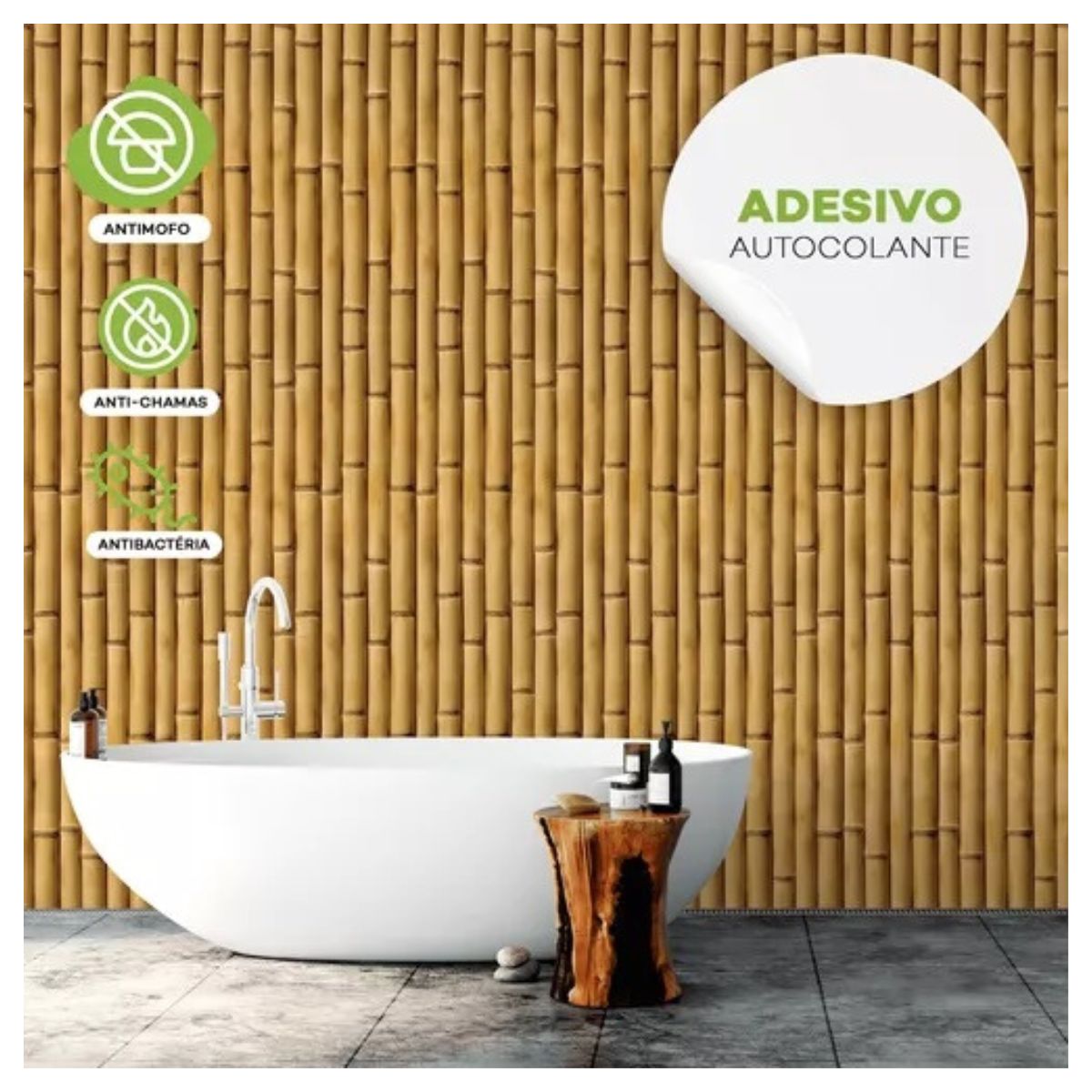 Papel De Parede Auto Adesivo Decorativo Bambu Lavável Papel De Parede Auto Adesivo Decorativo Bambu Lavável